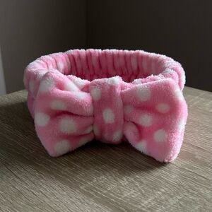 NWOT … Pink & White “Polka Dot” Spa Headband